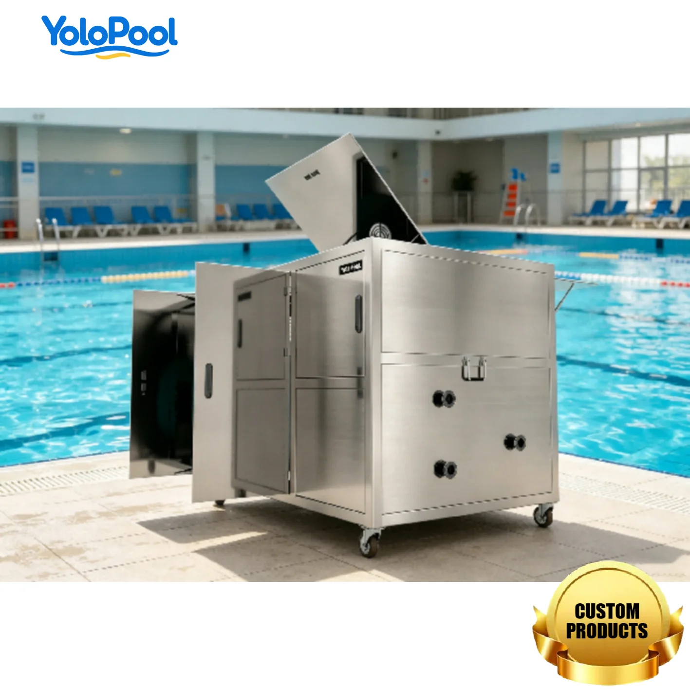 Customizable Outdoor Swimming Pool Equipment Room for Family Inground Pools Full Water Cycle Treatment Integrated Design