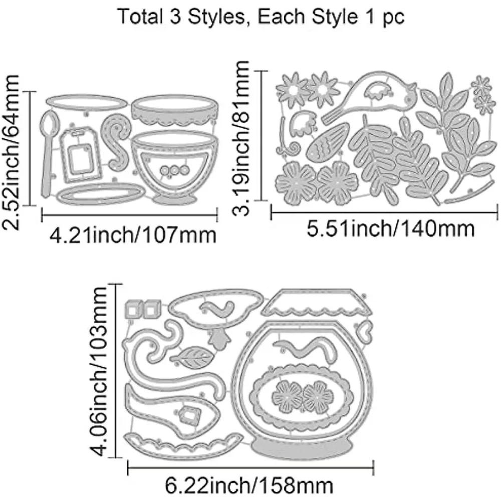 Popołudniowa herbata wykrojniki kwiaty szablony szablon ze stali węglowej liście ptaków wykrojniki szablony kubki do wycinania matryc