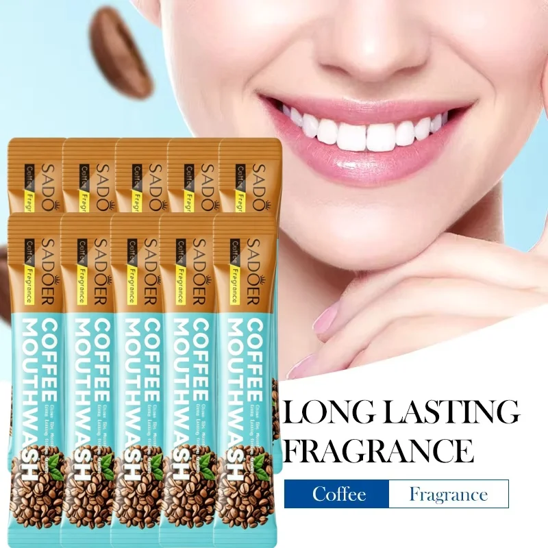 Coffee Refreshing Mouthwash Portable Sachet Freshens Breath Cleans Teeth Reduces Oral Bacteria Cares for Gum Health