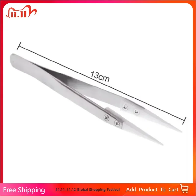 

Stainless Steel Ceramic Tweezers High Temperature Resistant Ceramic Head Accessories Acid and Alkali Corrosion Resistant