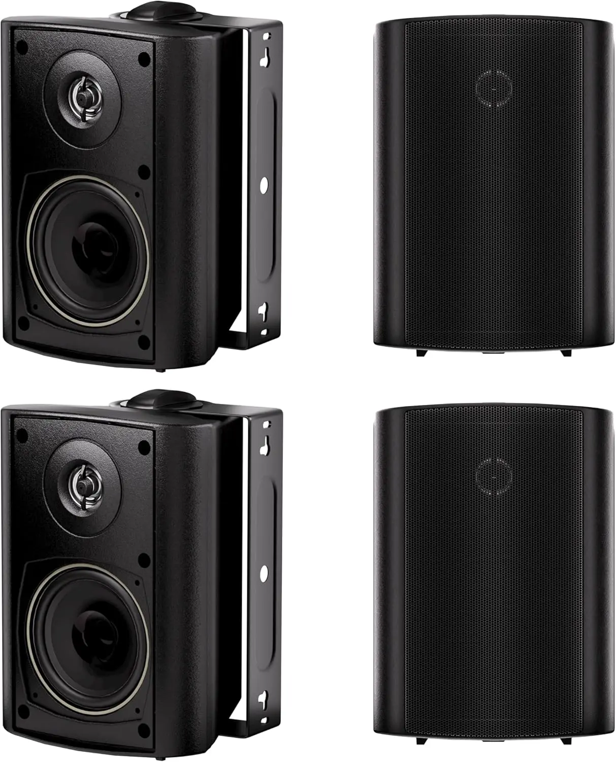 

4 Inch Waterproof Outdoor Bluetooth Speakers with 4 Channel Amplifier for Patio Deck Wall Mount System