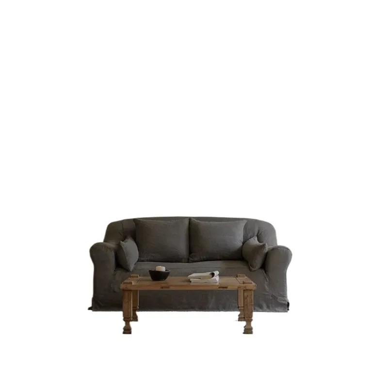 

North American silent wind linen fabric sofa living room removable sofa bed and breakfast loft apartment
