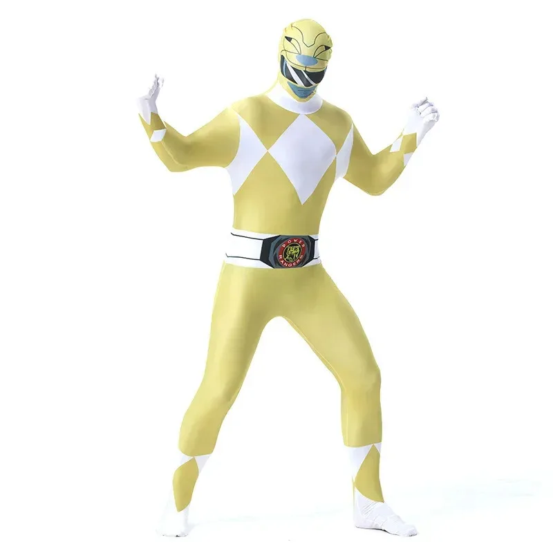 할로윈 블루 비트 레인저 Sentai Kyoryu Sentai Zyuranger 레인저 공룡 팀 코스프레 의상 성인 키즈 Mans Zentai Jumpsuit