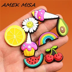 1pcs Original Shoe Charms Cute Simulated Food Clog Pin Clip Buckle Upper Decorations Garden Shoe Accessories Fit Kids Gifts