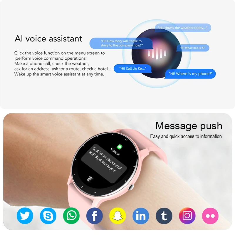 LIGE New Men Smart Watch Women Ultra Thin Body Waterproof Watches Sports Fitness Smartwatch Bluetooth Call Man For Xiaomi Huawei