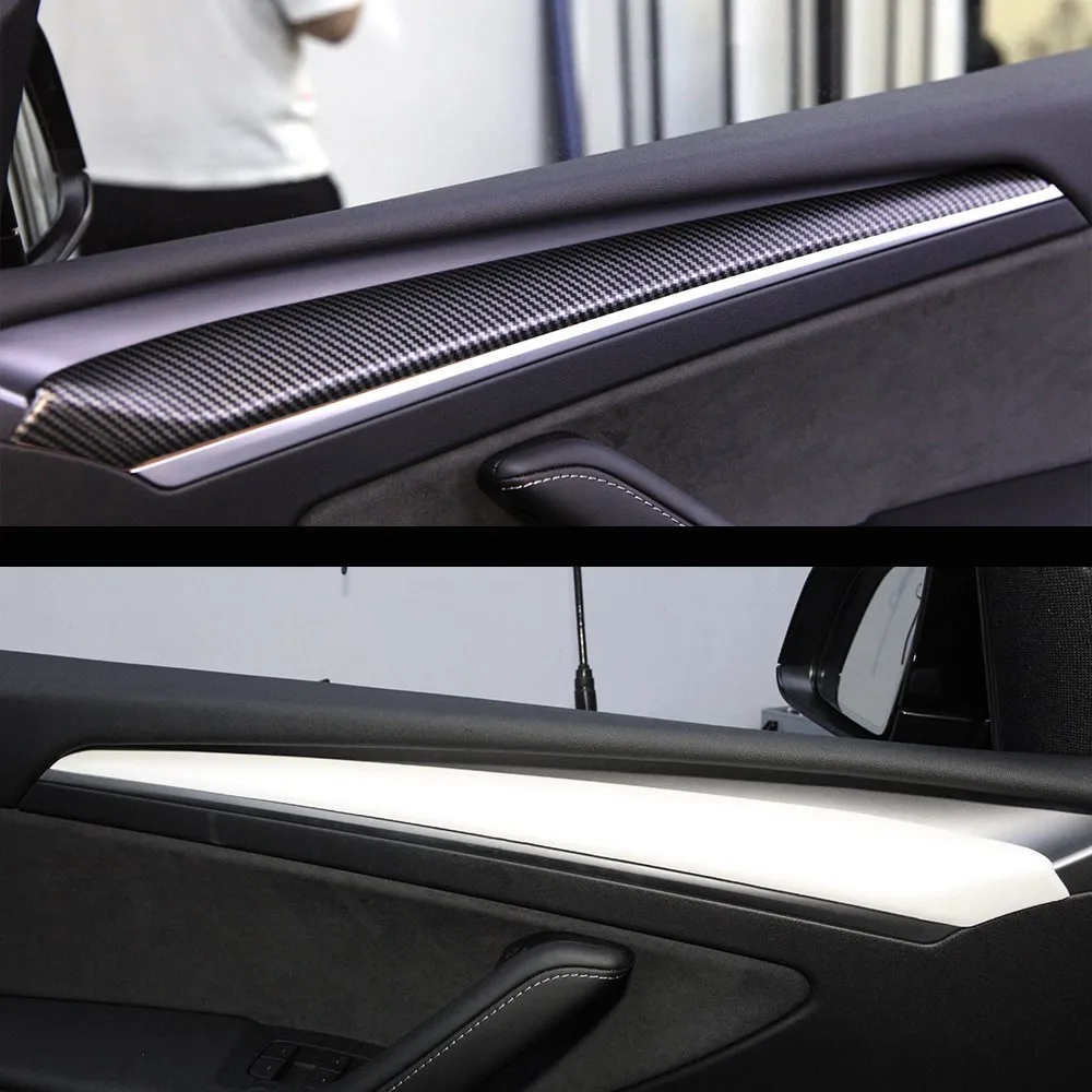 2023 Model Y Interior Door Trim Insert Cover for Tesla Model 3 ABS Auto Side Cover Door Sticker Style Car Interior Decoration