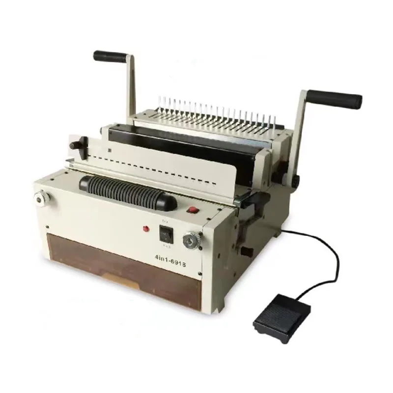 A4 Electric Wire Binding Machine 4 in 1 Punch Comb Coil 30 Sheets 500 Capacity 21 34 23 46 Holes for A5 B5