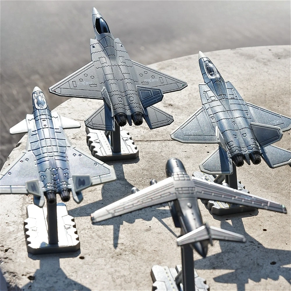 Modelo de Avión de Combate Y-20 J-20 a Escala 1:500 1:200, Juguete de Auto, J-35A FC-31, Piezas Móviles, Diseño Estático Realista para Amantes de la Aerospacial
