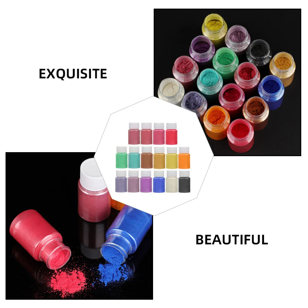 

16 Color Pearlescent Mica Powder For Diy Nail Art Epoxy Resin Craft Pigment Shimmer Soap Making Bath Handcrafting