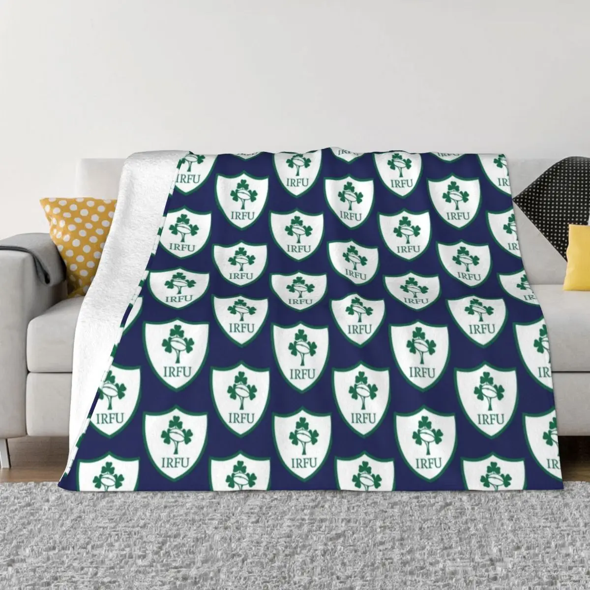 

IRELAND IRFU-RUGBY -BADGES Throw Blanket Blankets for babies blankets and throws Winter bed blankets Moving Blanket