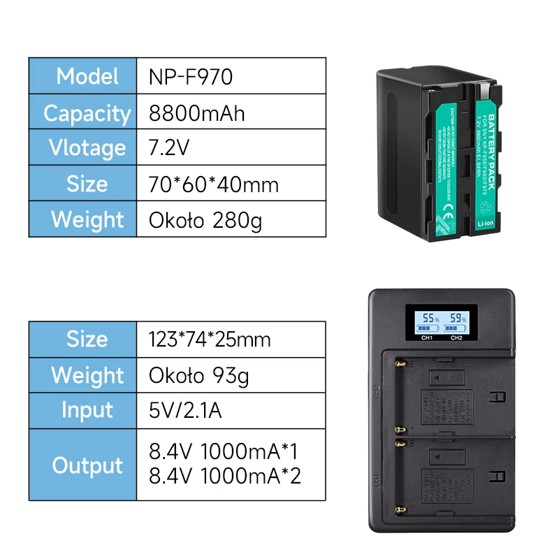 PALO 8800MAh NP-F960 NP-F970 NP F960 F970 F950 Baterai untuk Sony PLM-100 CCD-TRV35 MVC-FD91 MC1500C L10