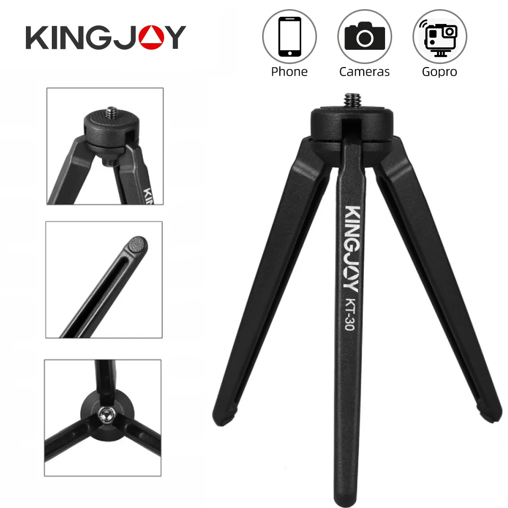 

Kingjoy Mini Phone Tripod Camera Aluminum Stand Tripod For Mobile Stabilizer Holder Flexible Table Tripode Stand Projector KT-30