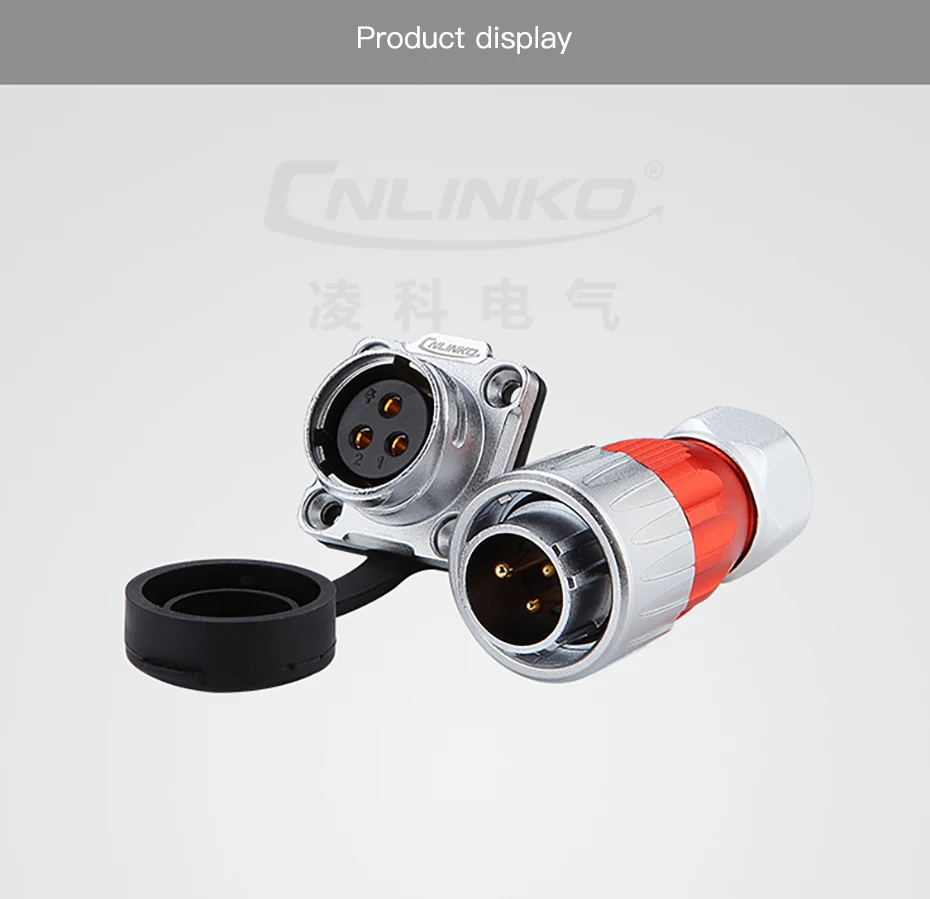 CNLINKO DH20 2/3/4-Pin Vollmetall Wasserdichter Steckverbinder IP68 M20 Lötbarer Netzstecker und Panel-Buchse für Medizinische & Krankenwagen-Ausrüstung – Detail 21