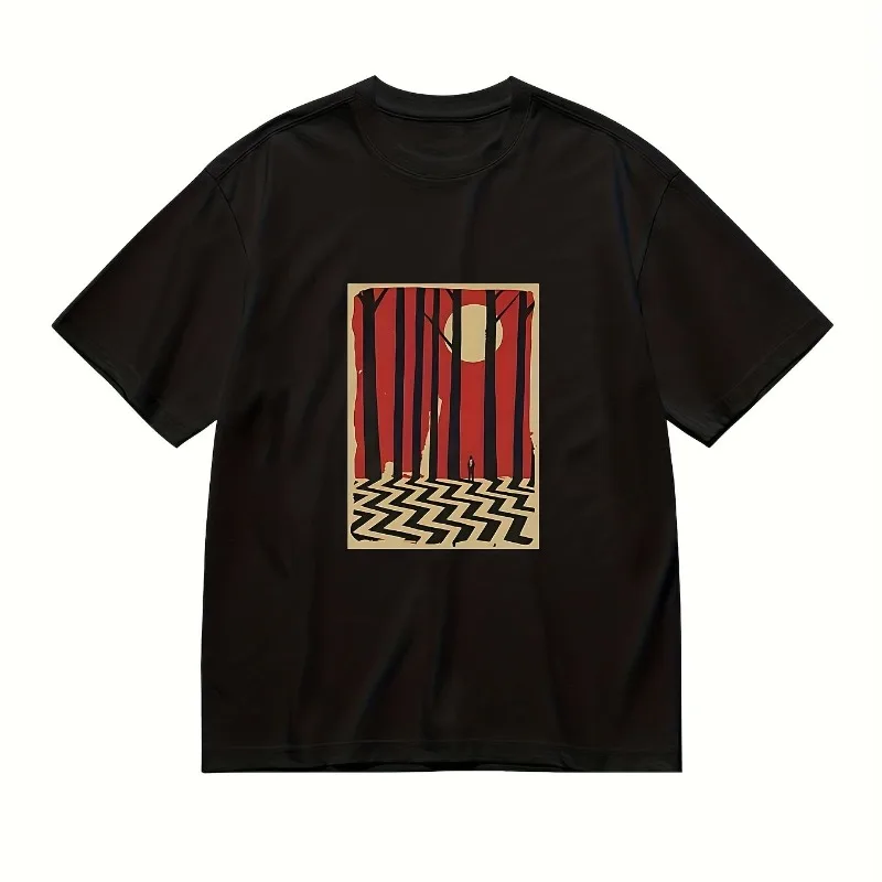 Camiseta Masculina Unissex Casual de Verão Twin Peaks 'Laura Palmer' Bombeiro 'Cabeça de Borracha' 'Mulholland Road'