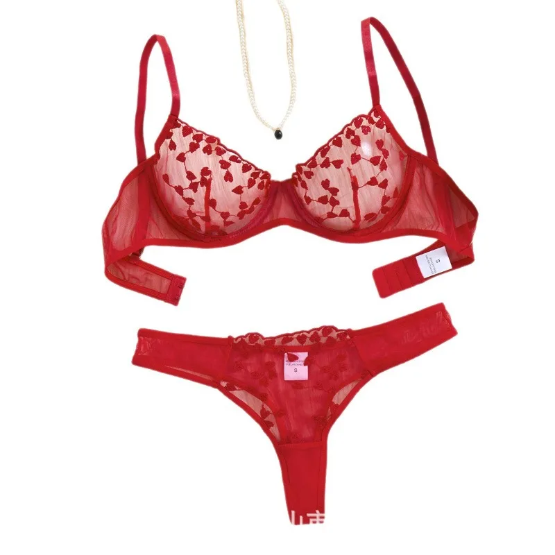 

Прозрачный кружевной бюстгальтер на косточках, женский комплект сексуального нижнего белья с цветочной вышивкой, модное прозрачное сетчатое нижнее белье для повседневной носки