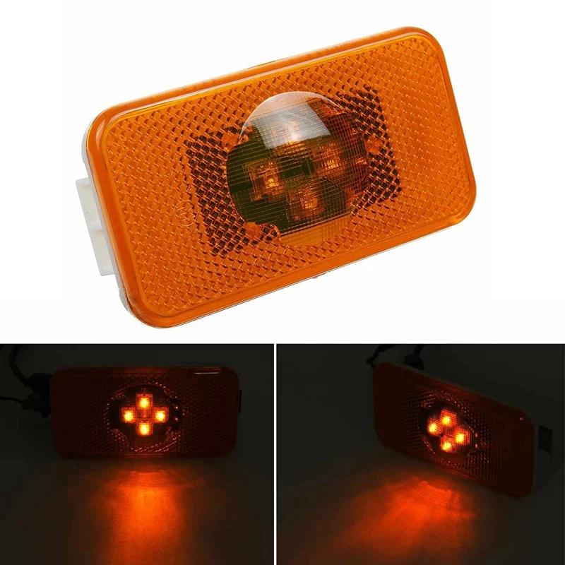 20Pcs 24V Car Truck LED Side Marker Light 4Leds Amber Indicator Warning Lamps For Volvo Trucks FM/FH