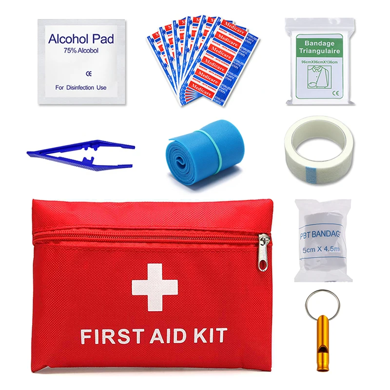 27Pcs/Set Emergency Car Home Travel First Aid Kits Nylon Medicine Bag with Sterile Gauze Pad Plaster Bandage for Wound Care