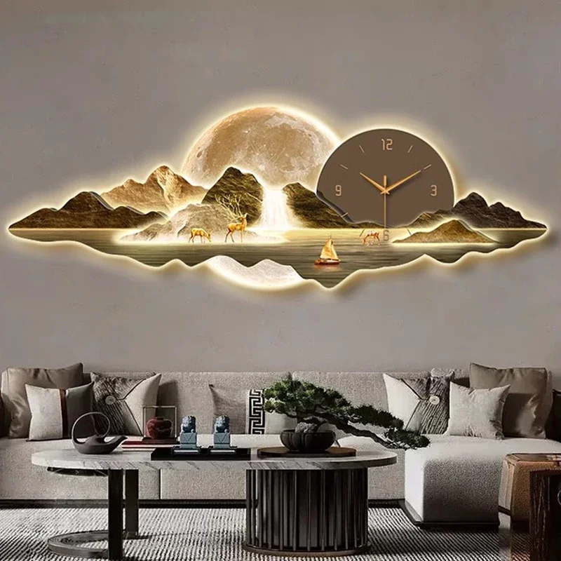 Living Room Wall Clocks Art Mural Aesthetic Design Creative Wall Watch Silent Nordic Fashion Home Decoration