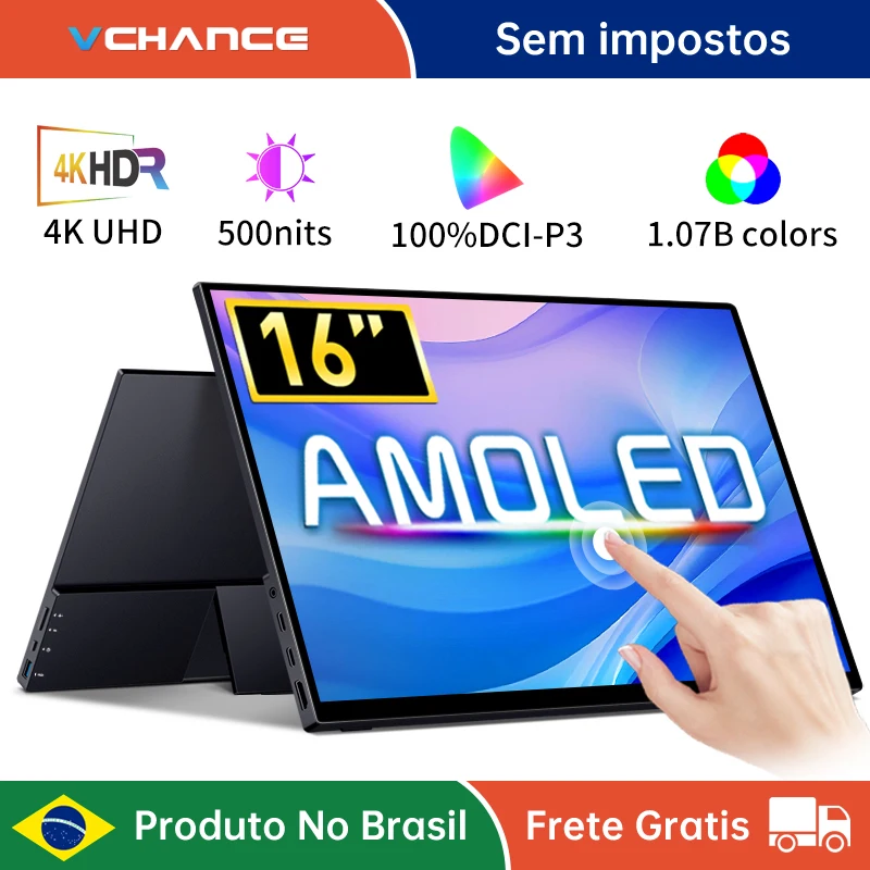 Imagem do produto Portátil OLED Touch Screen Monitor, 4K, 16 