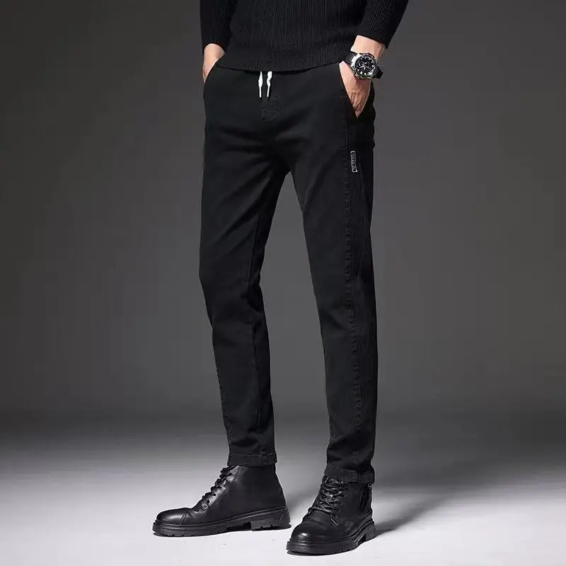 Business Office Casual Solid Harem Pants for Men 2023 Spring Autumn Simplicity Fashion Slim Mid Waist Trousers Male Clothes