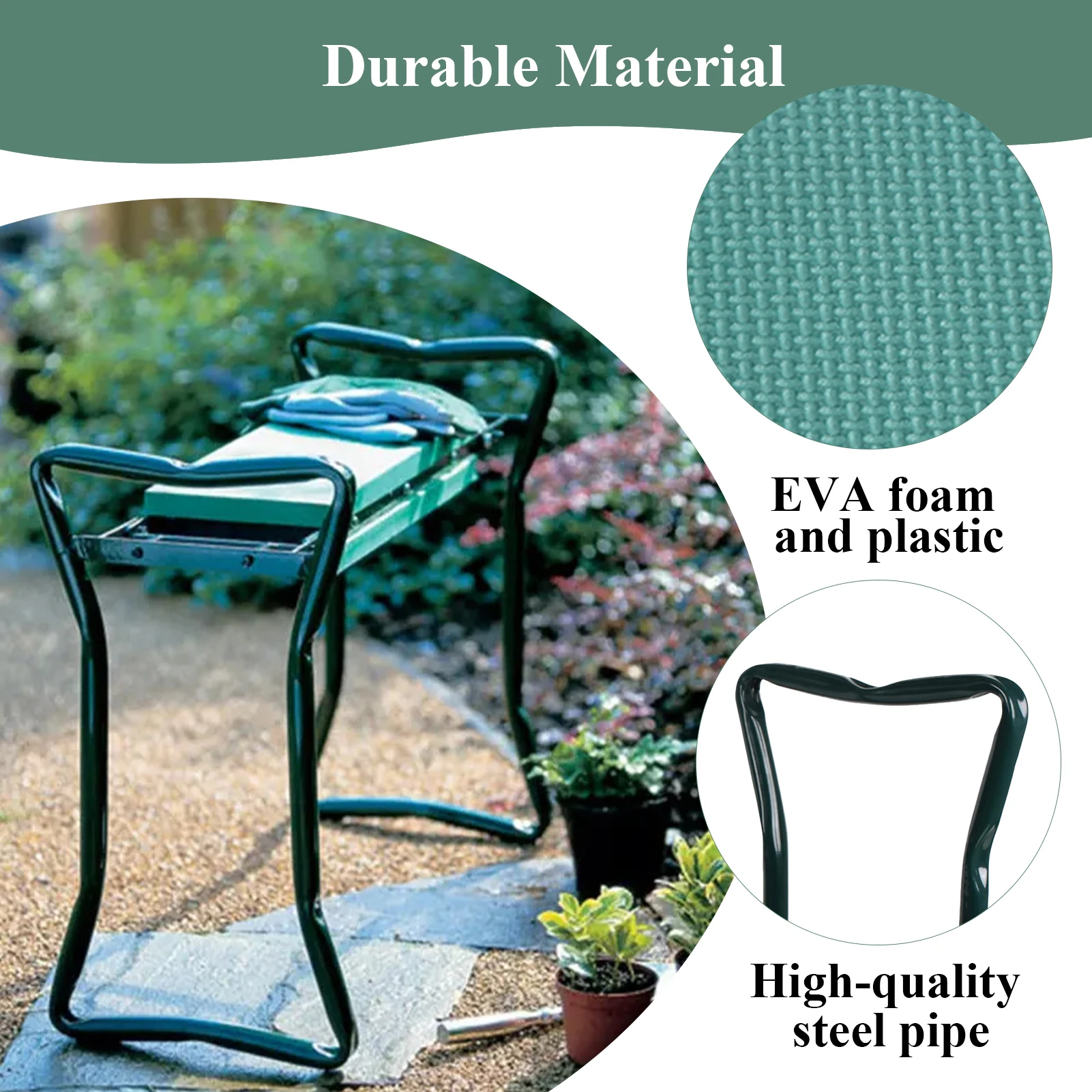 Garden Seat and Kneeler 2 Handles Garden Seat Portable Garden Kneelers Gardening Seat, Soft Chair for Planting for Kneeling