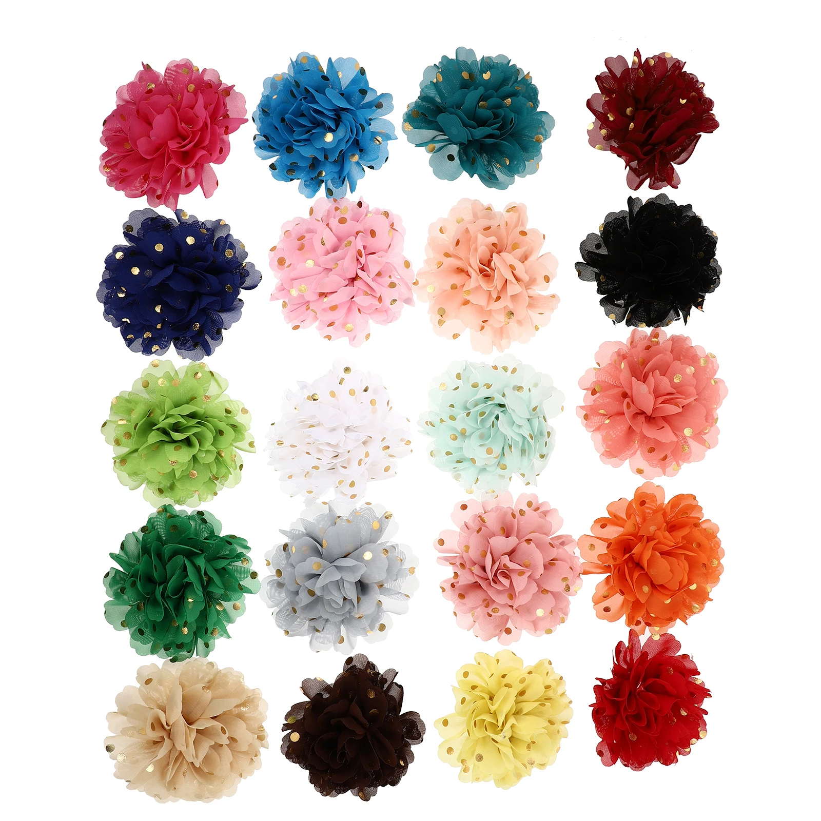 

20 Pcs Pet Collar Flowers Chiffon Decorative Accessories for Dogs Puppy Colored Fabric Neckties Bow Ties Supplies