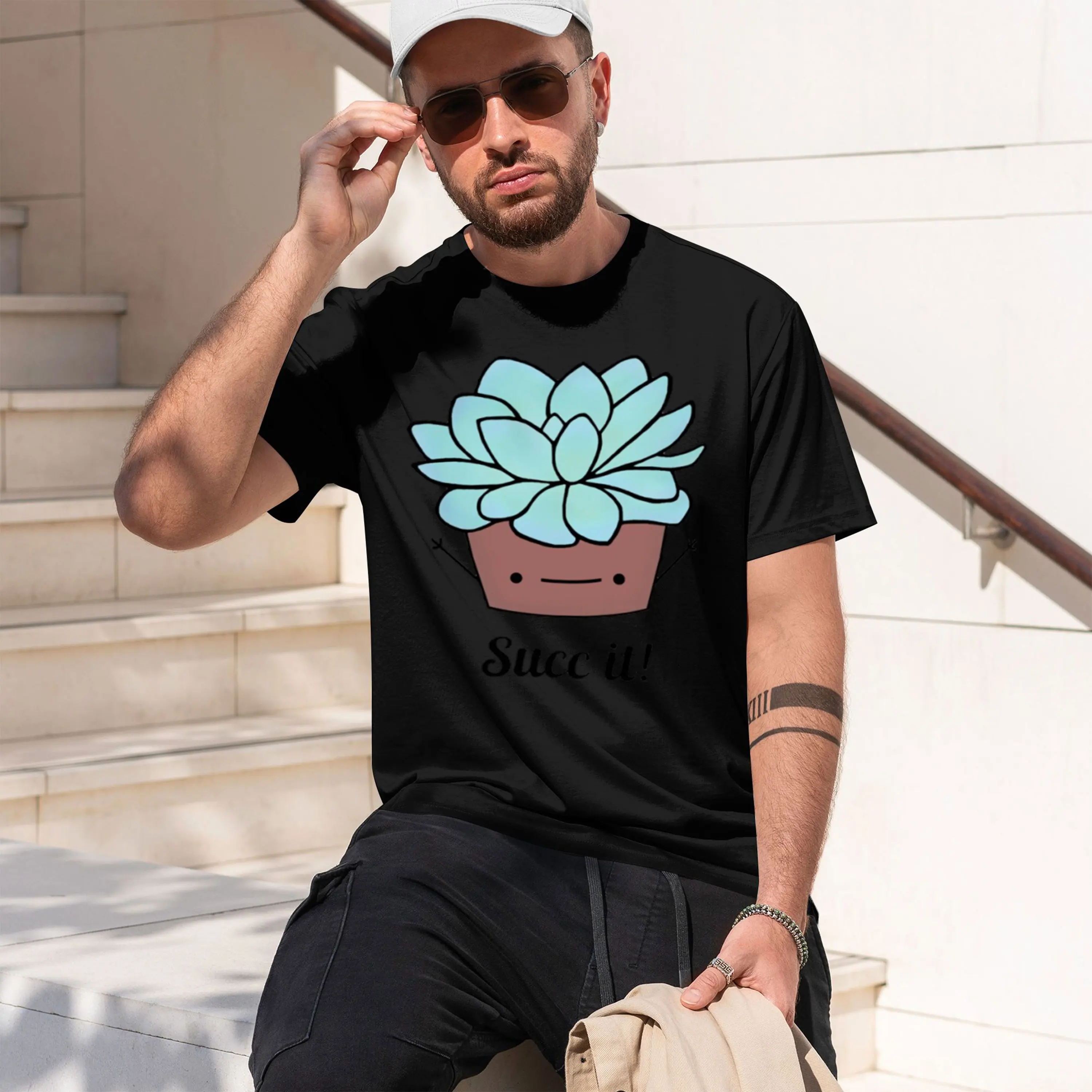 Succ It Sticker 2026 Nouveau modèle T-shirt à manches courtes et col rond pour homme, classique, décontracté, plusieurs couleurs et tailles pour un usage quotidien All-D