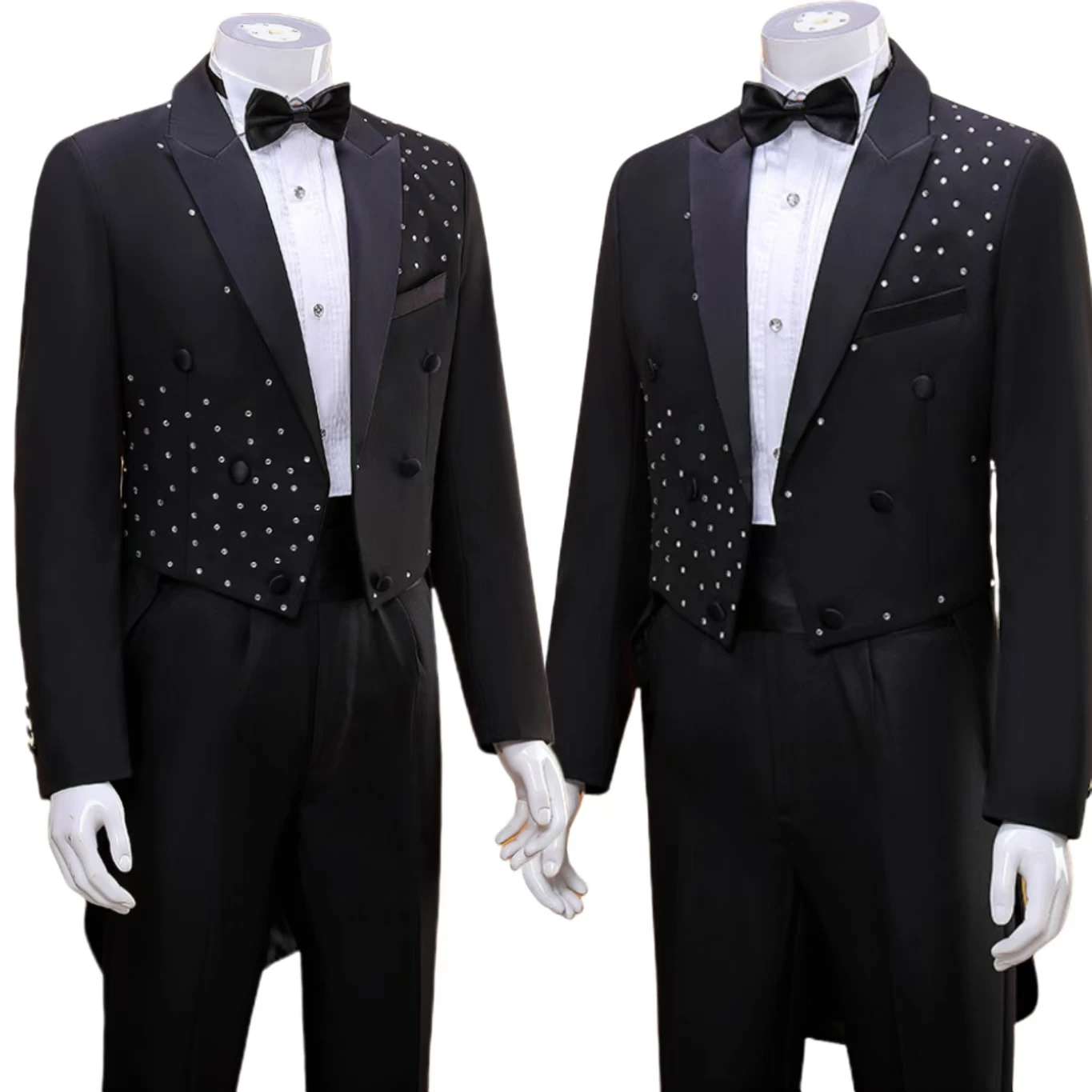 Three-piece groom suit，formal business suits Set with diamonds，One-Button ，gun lapel，for Wedding dresses，Banquet