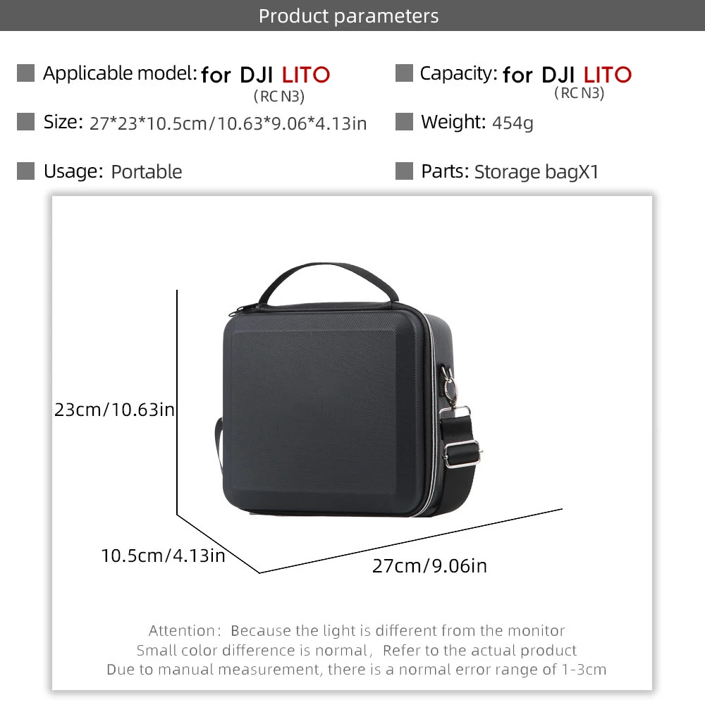 

Carrying Case for DJI Lito 1/Lito X1 Drone, Portable PU Travel Storage Bag Shockproof Protective Cover with Shoulder Strap