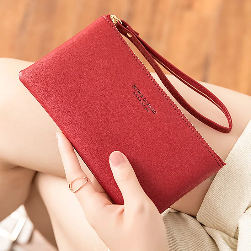 Korean Long PU Leather Women Wallets Multi-Function Wristband Clutch Money Phone Bag Female Coin Purses Credit Card Holder - Image 3