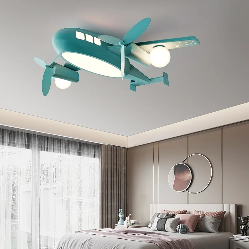 Children's Room Ceiling Lights LED Gray Blue Airplane Light Nordic Minimalist Baby Room Boy Girl Room Decor Ceiling Lamps