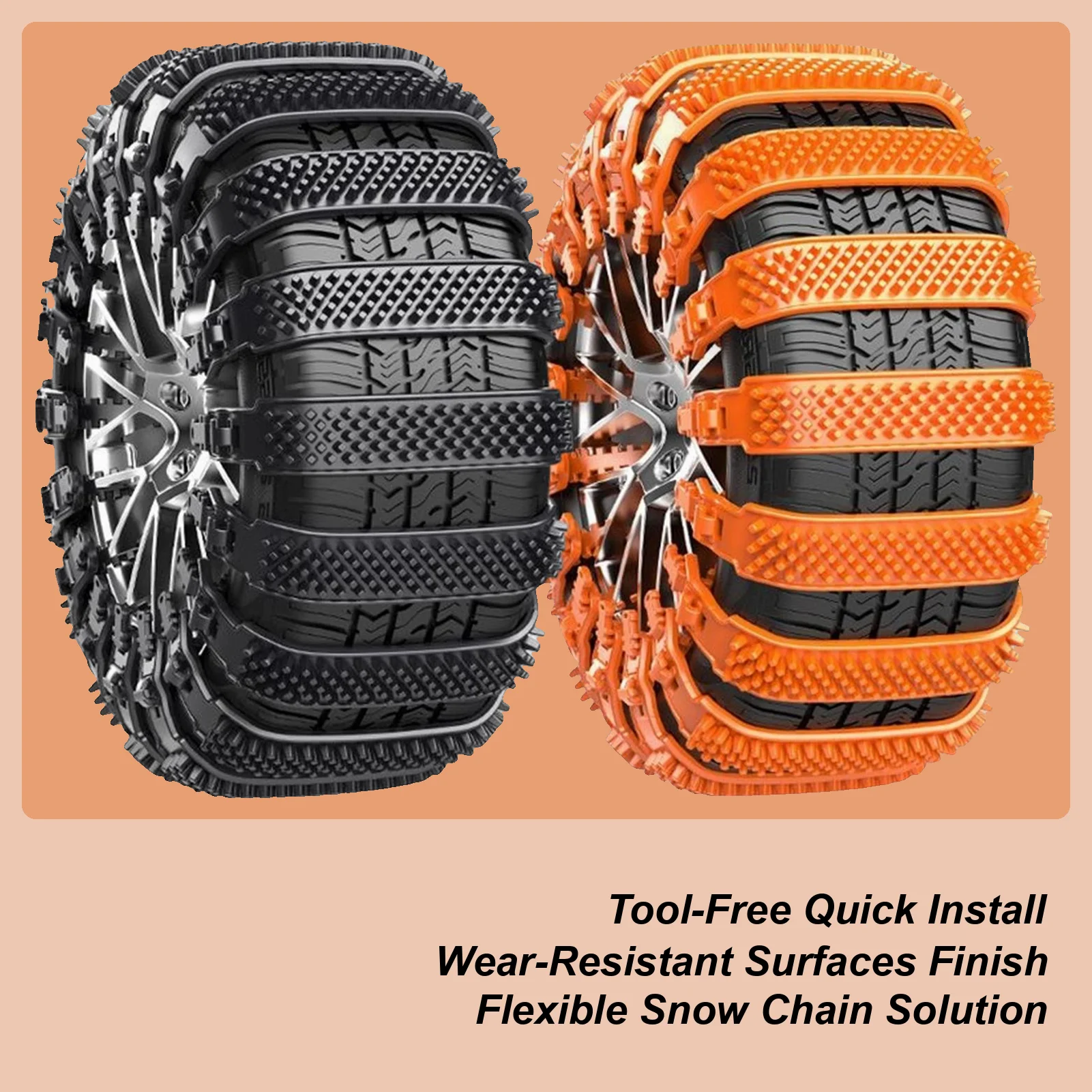 

Tire Chains Reusable Traction Belt 5 Pieces Car Anti-Slip Snow Tire Chains For Vehicle Automotive Scooter SUV Sedan Truck
