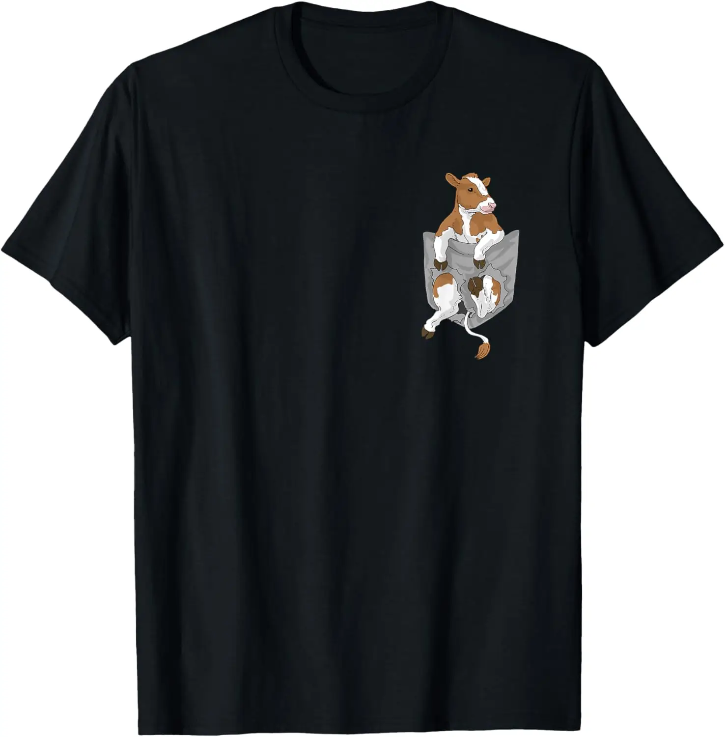 Cow Pocket T-Shirt Funny Milk Cow In A Bag Tee