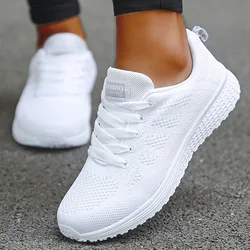 Zapatillas deportivas ligeras para mujer, zapatos blancos informales, transpirables, Tenis