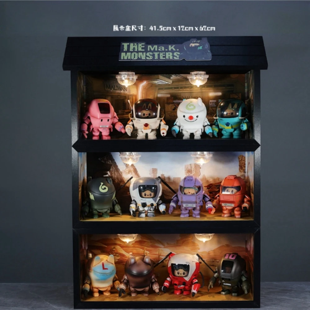 Mechanical Machines Labubu Ma.k Series Red Flame Yeti Mecha Action Figure Car Tide Play Blind Box Gift