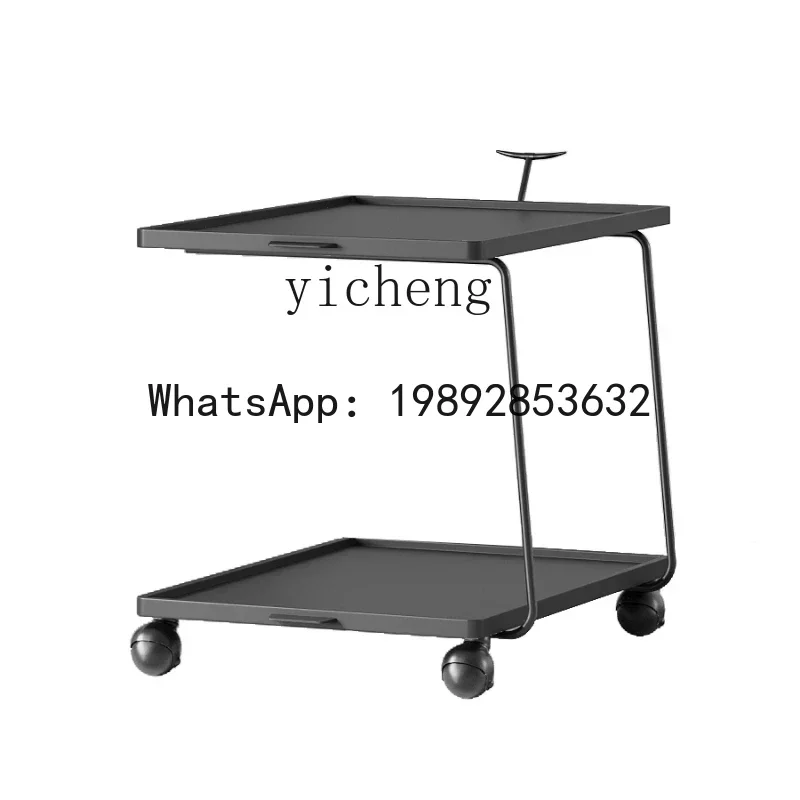 LYY Removable Solid Wood Trolley Bedroom Bedside Storage Small Table Household Dining Car