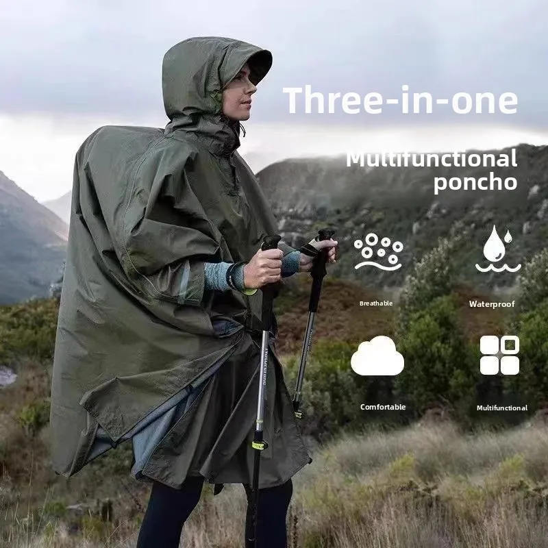 

Three-in-one multi-functional cape raincoat, cycling, outdoor mountaineering, waterproof cape, breathable tactical raincoat