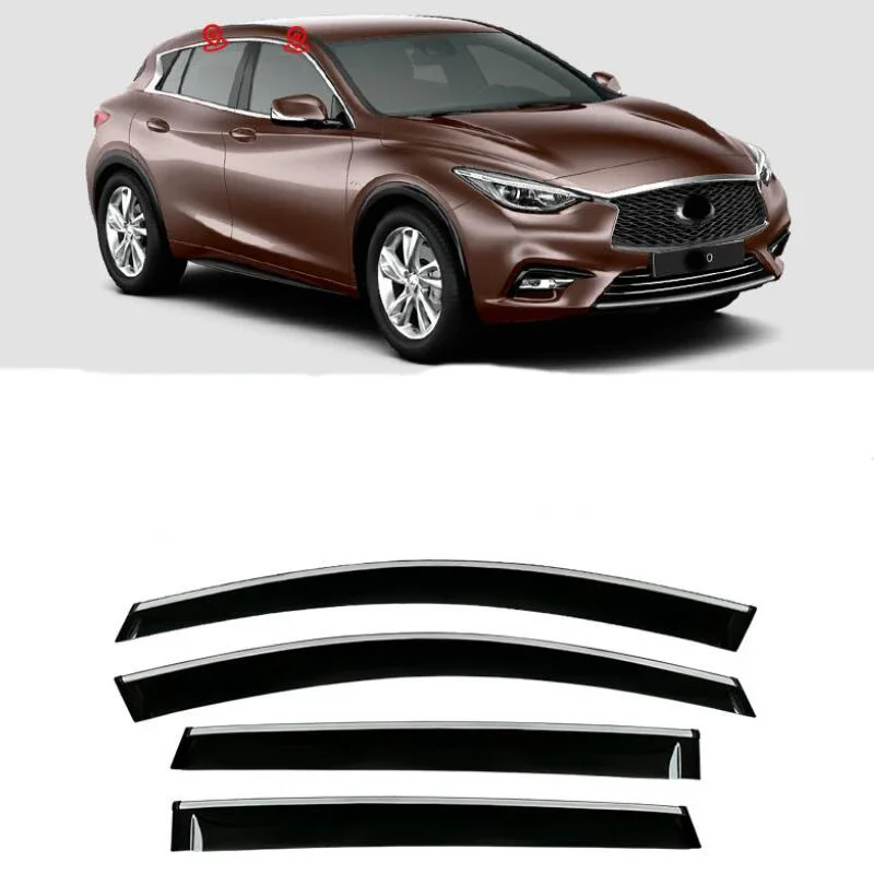 

Window Visor Rain Guard Side Window Deflector Weather Shield For Infiniti Q30 H15 2015 2016 2017 2018 2019 2020 2021 2022 2023