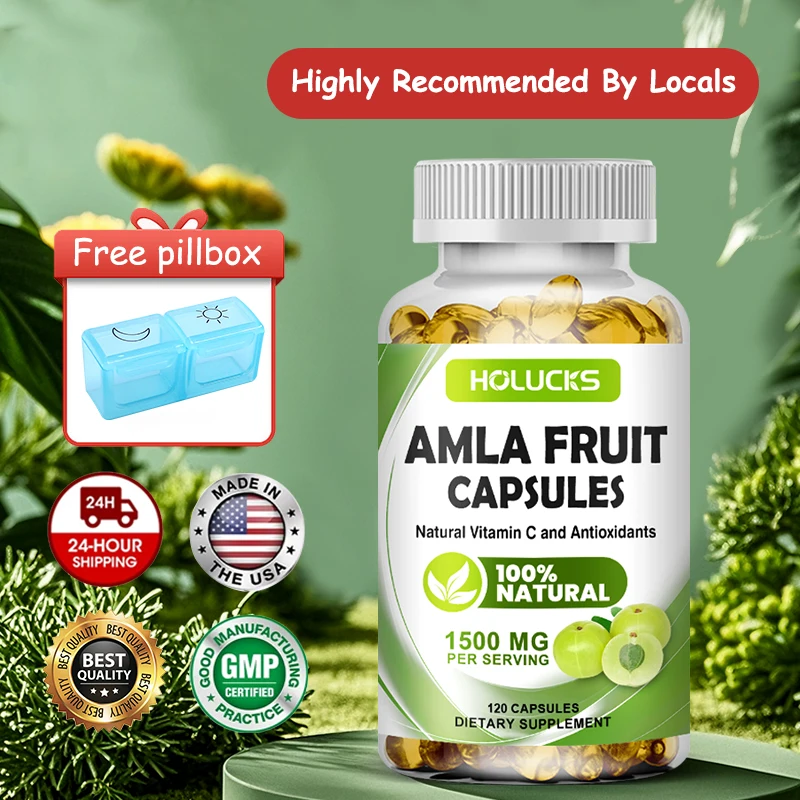 

HOLUCKS Натуральная добавка с витамином С из амлы, поддерживает здоровье пищеварения, глубокое очищение организма и улучшает иммунную функцию для людей всех возрастов.