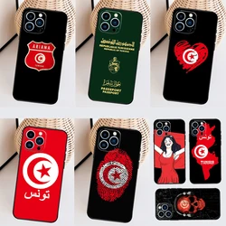 Tunisian Passport Flag Funda For iPhone 16 15 Pro 14 Pro Max Plus 11 13 12 Mini X XS XR Phone Case