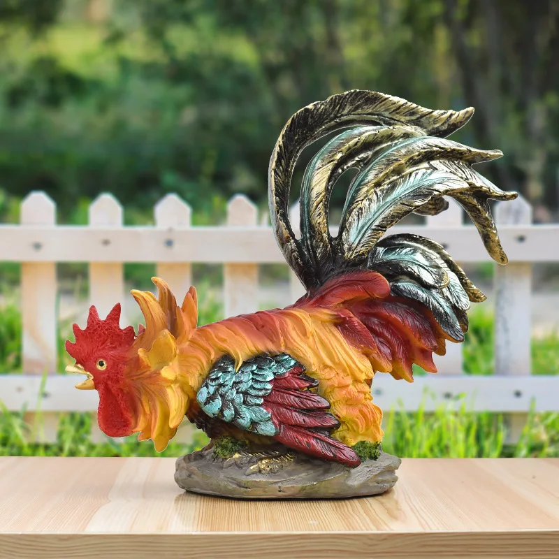 

Nordic Resin Rooster Sculpture Ornaments Outdoor Courtyards Ponds Micro-landscapes Landscaping Handicrafts Garden Decorations