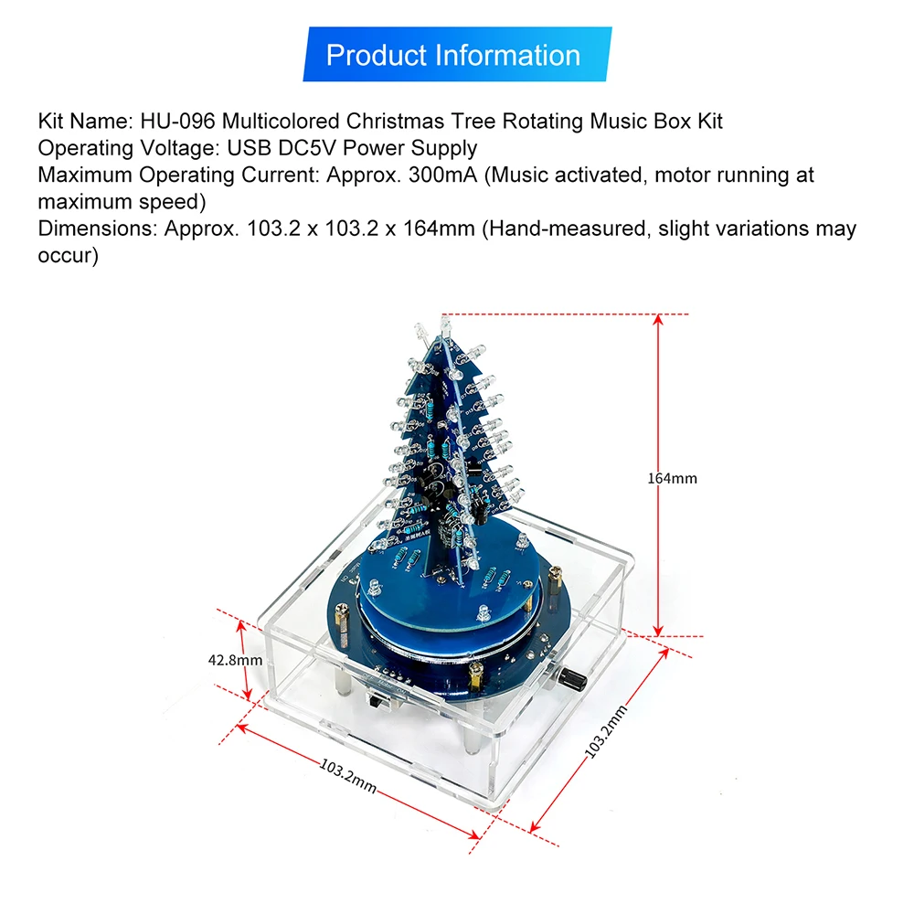 

Colorful Xmas Tree DIY Kits RGB LED Flashing Tree DIY Kits Electronics Soldering Color 3D for Soldering Practice Learning
