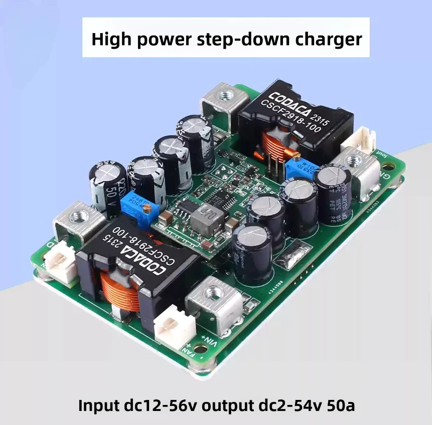 2000W50A high power DC-DC step-down module RV charging power supply input 12-56V output 2-54V