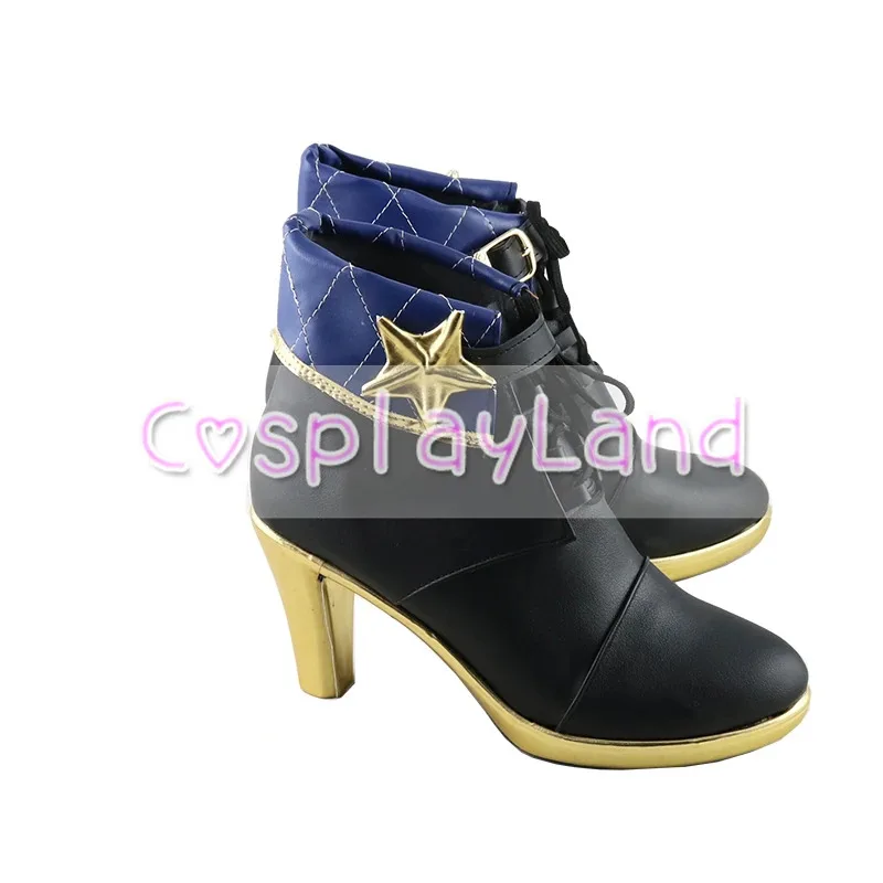 

2025 11 Vtuber Hoshimachi Suisei Boots Leather Cosplay Accessories Halloween Party Shoes for Women High Heel