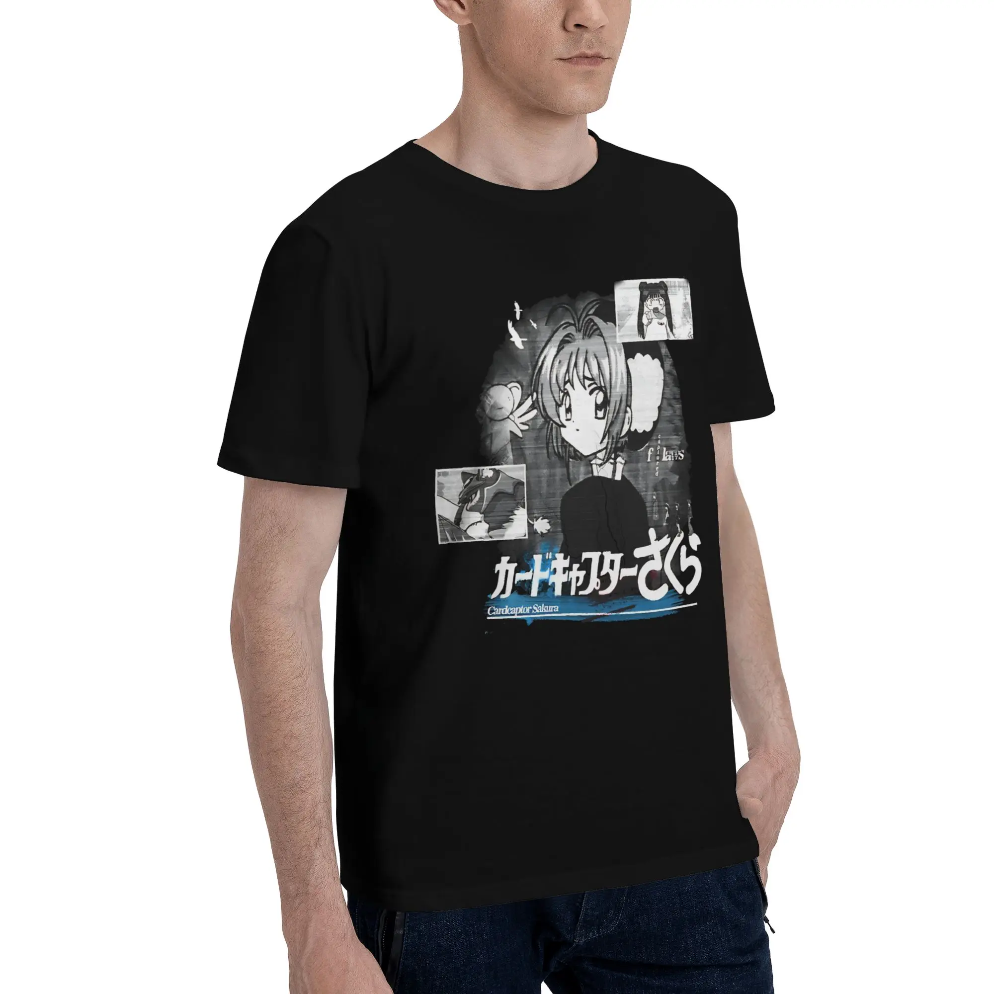 Cardcaptor Sakura  Funny Graphic 100% Cotton T-Shirt Bandai Cardcaptor Sakura Tops Tees For Men