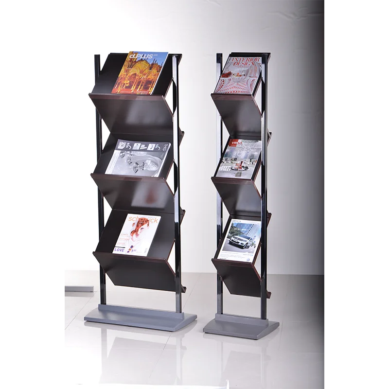 Creative Double-Sided A4 Newspaper Rack Vertical Floor-Standing Multi-Layer Magazine Rack Stylish Book Brochure Display Rack