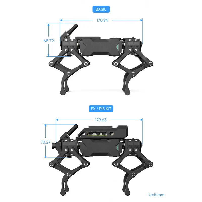 

SKU-32133 Waveshare WAVEGO Pro 12-DOF Bionic Dog-Like Robot, Open Source For ESP32 And Raspberry Pi, Supports ESP-NOW Host-Sub C