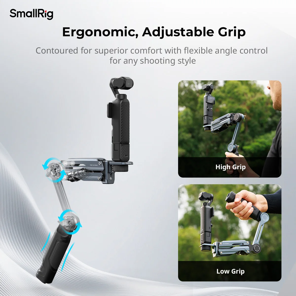 SmallRig Handgehaltener Stoßdämpfer für DJI Osmo Pocket 3/4, für GoPro HERO13, für Insta360 X5/4/3 Hydraulisches Dämpfungssystem – Detail 11