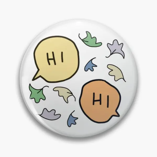 Heartstopper Hi With Leaves  Soft Button Pin Cute Fashion Cartoon Jewelry Badge Metal Collar Gift Lapel Pin Lover Women Decor