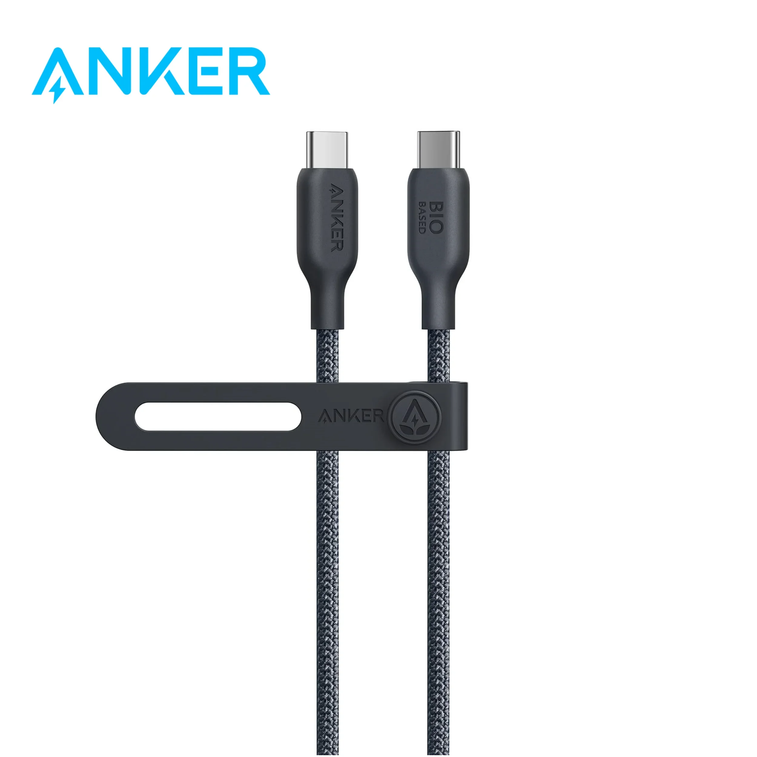 كابل Anker USB C إلى USB C (240 وات، 3 قدم)، كابل شاحن مضفر حيوي، شحن سريع لهاتف iPhone 15/15 Pro، MacBook Pro 2020، iPad Pro